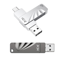 Flash Drive USB Metal OTG 2-in-1 Putar USB 3.0 Tipe-C 32GB-512GB Kecepatan Baca 100-150MB/s Kecepatan Tulis 30-50MB/s Garansi 1 Tahun