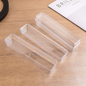 Boîte en plastique transparente longue et rectangulaire avec couvercle, boîte de rangement polyvalente pour pâtisserie, friandises, cadeaux, présentoir pour la maison et le magasin - Product Image 2