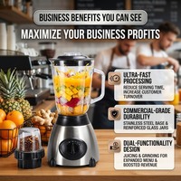 Premium multifunctionele elektrische blender 2-in-1 glazen kan sapcentrifuge mixer molen voor huishoudelijk fruit- en groentesmoothies maken