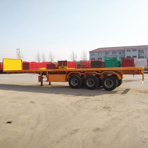 Mới hoặc sử dụng phẳng ba trục <span class=keywords><strong>container</strong></span> phẳng Trailer 40ft 45ft <span class=keywords><strong>48ft</strong></span> giường phẳng Trailer bán - Product Image 3