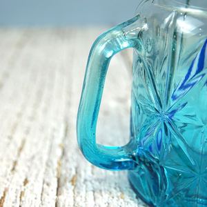 Pot de maçon en relief transparent de 430ml pot de verre de paille de boisson froide tasse de <span class=keywords><strong>fontaine</strong></span> d'eau de 16 oz avec couvercle et poignée en métal - Product Image 5