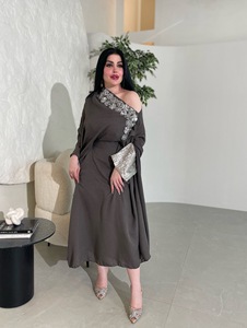Jalabiya Islámica, Caftán Marroquí, Elegante Vestido Abaya de Dubái, Modesto Vestido Árabe Musulmán con Encaje para Mujer, Conjunto para Ramadán - Product Image 2