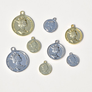Pendentif pièce de monnaie vintage en alliage, plaqué or et argent, composants de bijoux DIY pour boucles d'oreilles, bracelets, colliers, vente en gros - Product Image 3