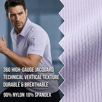 65% Nylon 35% Spandex 40G Tissu en tricot côtelé vertical de haut calibre 115GSM Interlock ultra-extensible pour soutiens-gorge