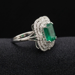 Anillo minimalista de platino con diamantes, elegante anillo de compromiso, simple y brillante, regalo de joyería para boda - Product Image 2