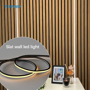 Modern Slat Wall Lighting <b>Kit</b> 24V Flexible Black LED Strip 3000K Warm White for Bedroom Living Room - Product Image 2
