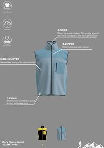 Chaleco polar antibolitas para <span class=keywords><strong>hombre</strong></span>, color sólido con cierre <span class=keywords><strong>de</strong></span> cremallera, ligero, cálido, con logotipo personalizado para el invierno - Product Image 2