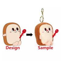 Porte-clés personnalisé en peluche en forme de nourriture kawaii