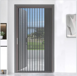 Yeni elmas örgü katlanır sineklikli kapı alüminyum alaşım anti-sivrisinek kapı trackless sürgülü görünmez anti-hırsızlık pencere giriş kapısı - Product Image 5