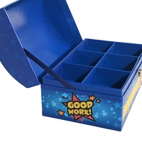Boîte d'emballage en papier rigide pour enfants avec logo personnalisé, coffre au trésor en carton pour enfants, boîte cadeau de rangement
