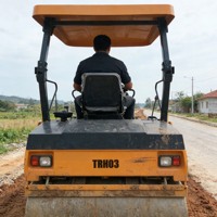 Mini-compacteur vibrant à double tambour CNCMC 3 tonnes TRD03 avec moteur et pompe pour la construction de chaussées en asphalte routier municipal