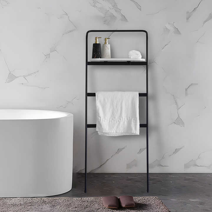 Marble Shelf Living Room Stainless Steel Bathroom Wall Leaning Towel ...