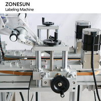 Machine d'étiquetage automatique ZONESUN ZS-TB822X pour bouteilles carrées, avec étiquetage enveloppant du couvercle, des bords et des côtés, pour étiquettes adhésives.