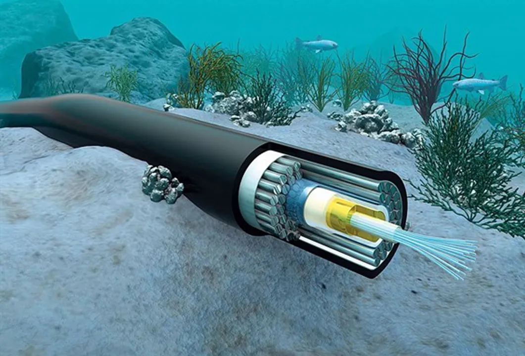 Cabo composto fotoelétrico armadura dupla, gdta33 2 ~ 72 núcleos submarino de fibra óptica para comunicar