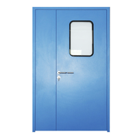 Porte de salle blanche stérile à double battant, hermétique et anti-poussière, pour hôpital, sur mesure en usine, avec capteur automatique pour salle d'opération médicale