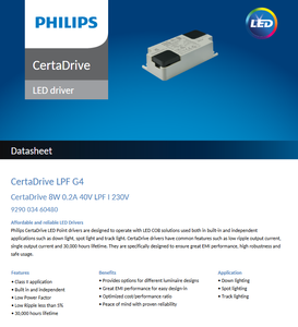 Meilleur prix pour les pilotes LED en plastique AC-DC PHILIPS CertaDrive LPF 4W 6W 8W 10W 12W - Product Image 4