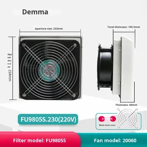 Rejilla de ventilación para gabinetes con filtro de malla, caja de distribución, rejilla antipolvo, ventilador de flujo axial, montaje empotrado FB9899FU98 - Product Image 6
