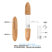 Emballage de tube de rouge à lèvres biodégradable écologique de marque privée 5g 5ml tubes de bambou naturel conteneur de baume à lèvres en bambou vide