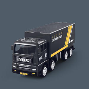 Camión de juguete negro para niños, educativo, de fricción, transportador de vehículos, flota de juguete, contenedor, camión publicitario con valla - Product Image 4