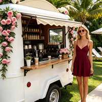 Restaurant Conteneur Mobile pour Zones Touristiques, Offrant un Bar aux Fleurs et un Bar à Café ; Conçu pour la Conduite