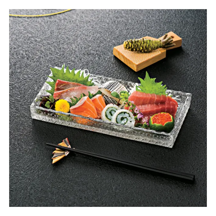 Wholesale Mizusaki Square Wedding Charger Hotel Dining Sushi Glass Plate Set