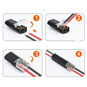 Terminal de crimpado LED desmontable sin soldadura ni pelado tipo D2, conector de cableado rápido de cobre de doble hilo - Product Image 6