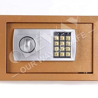 Coffre-fort numérique électronique OLEWAY Mini Gold à double déverrouillage par mot de passe et clé, idéal pour la maison, l'hôtel, le stockage d'argent et de bijoux - Vente Flash
