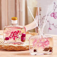 Huaming Diffuseur de parfum romantique pour la Saint-Valentin, flacon en verre, fabricant d'huiles essentielles, Ari Fresher 350ML, bâtonnets de fleurs