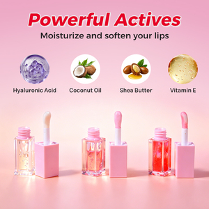 Huile à lèvres lumineuse OEM sous marque privée, à l'huile de coco et vitamine E, hydratante, réparatrice, repulpante, brillante, texture lisse, soin des lèvres personnalisé - Product Image 3