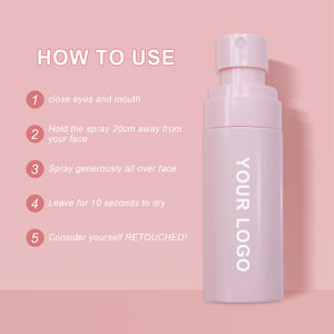 ฉลากส่วนตัวควบคุมน้ํามันมังสวิรัติอินทรีย์กันน้ําติดทนนานแต่งหน้าแก้ไขสเปรย์โลโก้ที่กําหนดเองสีชมพู Matte การตั้งค่าสเปรย์ - Product Image 5