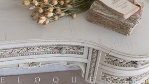 Meuble de Rangement Classique <span class=keywords><strong>Rustique</strong></span> Style Campagne Française en Chêne Massif Blanc avec <span class=keywords><strong>Coiffeuse</strong></span> et Miroir sur Pied pour Chambre à Coucher – Offre Spéciale - Product Image 5