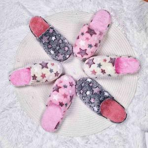 Women's Fashion Multi-Color Star Plush Indoor <b>Sandals</b> Soft Cotton Fabric Anti-Slippery Comfortable for Slippers with Fur Style - Product Image 4