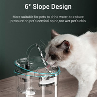 Fontaine à eau sans fil transparente en plastique avec filtre pour animaux de compagnie, fontaine à eau pour chat, fontaine à eau pour animaux de compagnie avec filtre, idéale pour le dropshipping