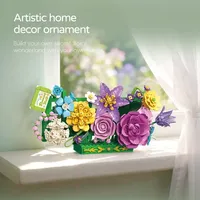 Jie Star MOC Blocs de construction mur floraux, modèle de bouquet romantique, ornement, décoration intérieure, cadeau pour adultes, 626 pièces