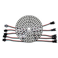 WS2812B 5050 SMD RGB Pixel lampu cincin DC5V modul melingkar yang dapat disesuaikan 16/30/45 LED konektivitas USB UNTUK Arduino/ESP8266 1m