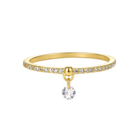 Vente en gros d'anneaux en argent sterling S925 |   Pendentif Goutte d'Eau Plaqué Or 18K |   Pierres facettées blanches pour femme, cadeau