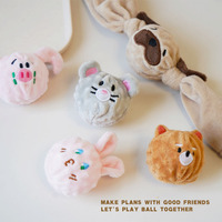 Nouvelle balle jouet pour chien en peluche et TPR, mignonne, en forme d'animal de dessin animé, souple et rebondissante, pour le nettoyage des dents molaires, anti-ennui, interactive, couineuse, vente en gros