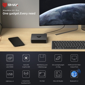 Win10 bmax B1 Pro <span class=keywords><strong>Mini</strong></span> PC 8GB + 128GB Intel Celeron n4000 12eu Burst 600MHz 4K 2.4GHz/5.0GHz chúng tôi 2.4GHz/5.0GHz <span class=keywords><strong>Mini</strong></span> PC cổng nối tiếp - Product Image 3