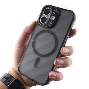 Stripe Texture Matte Lens Protect <b>Camera</b> Protector Transparent Wireless Charging Mobile Phone Cases For iPhone 17 Anti-Shock - Product Image 3