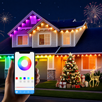 Guirlandes lumineuses intelligentes pour avant-toits, éclairage extérieur permanent RGB IC, étanches, décorations de fêtes, commande par application intelligente, guirlandes lumineuses LED pour les avant-toits de la maison