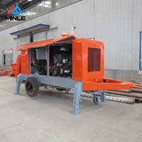 Pompe à béton sur remorque Minle S à moteur diesel, certifiée ISO, auto-chargeante, haute capacité pour la construction de maisons rurales