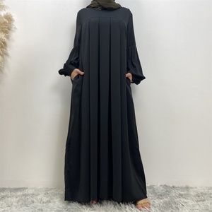 6683# Muslim Abaya Dresses High Quality 8 Colors Chiffon Long Sleeve Net <b>Maxi</b> Dress for Muslim Women Ramanda Eid Fashion - Product Image 2
