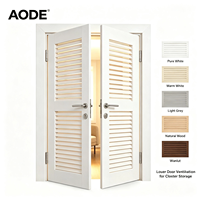 Porte intérieure en bois blanc AODE avec design de ventilation à persiennes pour rangement dans un placard