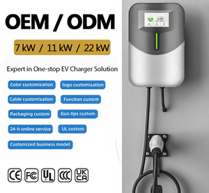 Bornes de recharge domestiques intelligentes OCPP EVSE avec câble de 5 m, 32 A, Type 2, triphasées, 7 kW-22 kW, contrôle par application WiFi, nouveau chargeur mural pour voiture OEM - Product Image 1