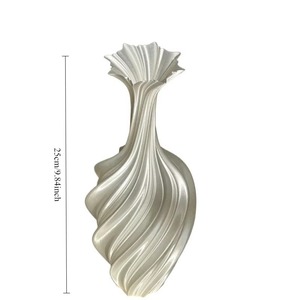 1 Pieza de Florero Metálico Abstracto Nórdico con Patrón en Espiral, Decoración Floral Minimalista Vintage para Sala de Estar, Entrada o Almacenamiento - Product Image 3
