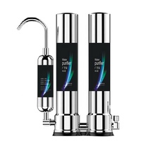 Purificateur d'eau de comptoir à 3 étapes pour la maison, filtre à eau à ultrafiltration pour robinet de cuisine, boîtier en acier inoxydable, eau potable directe