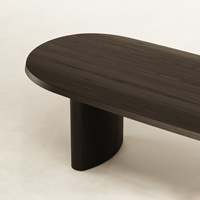 Ensemble table et chaises en bois moderne, style nordique, restaurant, 8 places, table à manger rectangulaire en chêne et noyer, pieds noirs, luxe