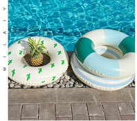Anneau de natation rayé épaissi anneaux de natation gonflables équipement portable en PVC avec anneaux d'aisselle pour enfants et adultes