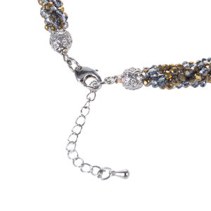 Collar Religioso Vintage WENCHI con 3 Hileras de Perlas de Agua Dulce y Cuentas de Latón Turquesa para Fiesta o Regalo - Product Image 4