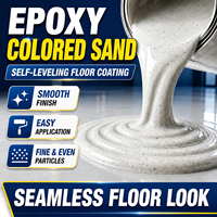 Revêtement de sol liquide auto-nivelant en résine époxy avec sable coloré, application facile, finition à brosser pour patio, balcon, garage, atelier